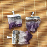 6Pcs Natural Quartz Geode Cut Necklace Pendants