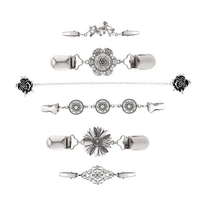 6Pcs Sweater Shawl Clips Scarf Dresses Brooch Coat Buckles Jackets Clasp