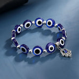 6Pcs Evil Eye Beaded Charm Bracelets Hamsa Stretch Bracelet Hand of Fatima