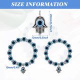 6Pcs Evil Eye Beaded Charm Bracelets Hamsa Stretch Bracelet Hand of Fatima
