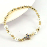 6Pcs CZ Cross Eye Hamsa Hand Bracelets for Women