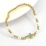 6Pcs CZ Cross Eye Hamsa Hand Bracelets for Women