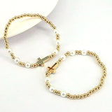 6Pcs CZ Cross Eye Hamsa Hand Bracelets for Women