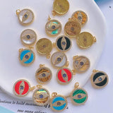 6Pcs CZ Micro Pave Shell Stone Pendant Charm Necklace