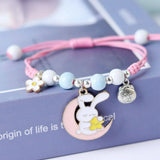 6Pcs Cartoon Rabbit Flower Bracelet Women's Jewelry Students Gift