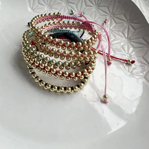 6Pcs Copper Bracelet 18k Plated Braided Jewelry