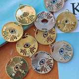 6Pcs Eye Charms With Zircons Crystal Evil Eye Pendant - Jewelry Supplies