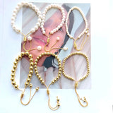 6Pcs Copper Beaded Bracelets for Women Plated Beads Chain Bracelet Bangle