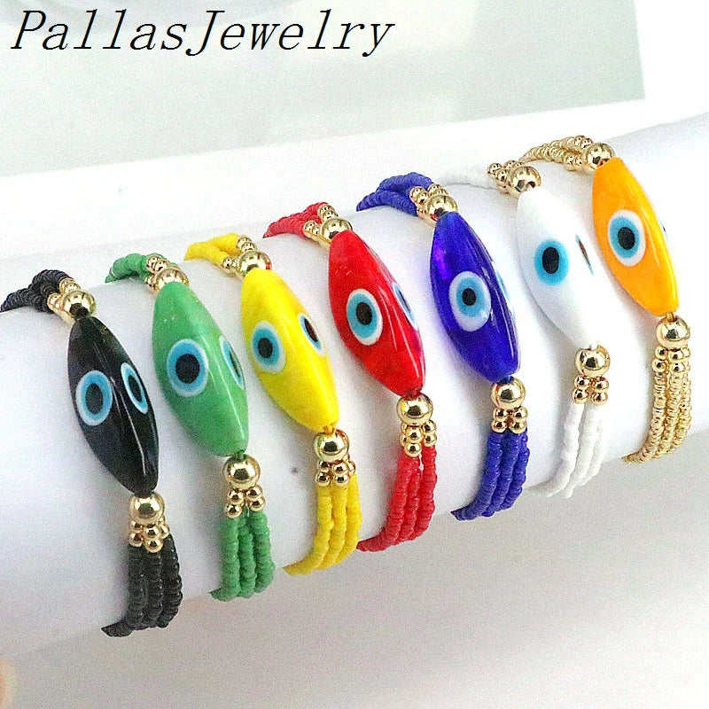 6Pcs Boho Turkey Eyes Bracelets Lucky Charm for Women Men
