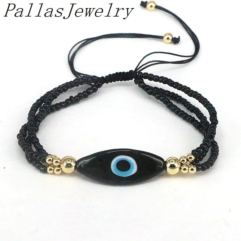 6Pcs Boho Turkey Eyes Bracelets Lucky Charm for Women Men