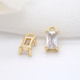 6Pcs Zircon Crystal Pendant Charms for DIY Jewelry Making