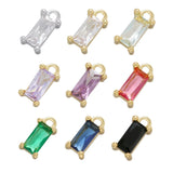 6Pcs Zircon Crystal Pendant Charms for DIY Jewelry Making