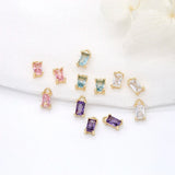 6Pcs Zircon Crystal Pendant Charms for DIY Jewelry Making