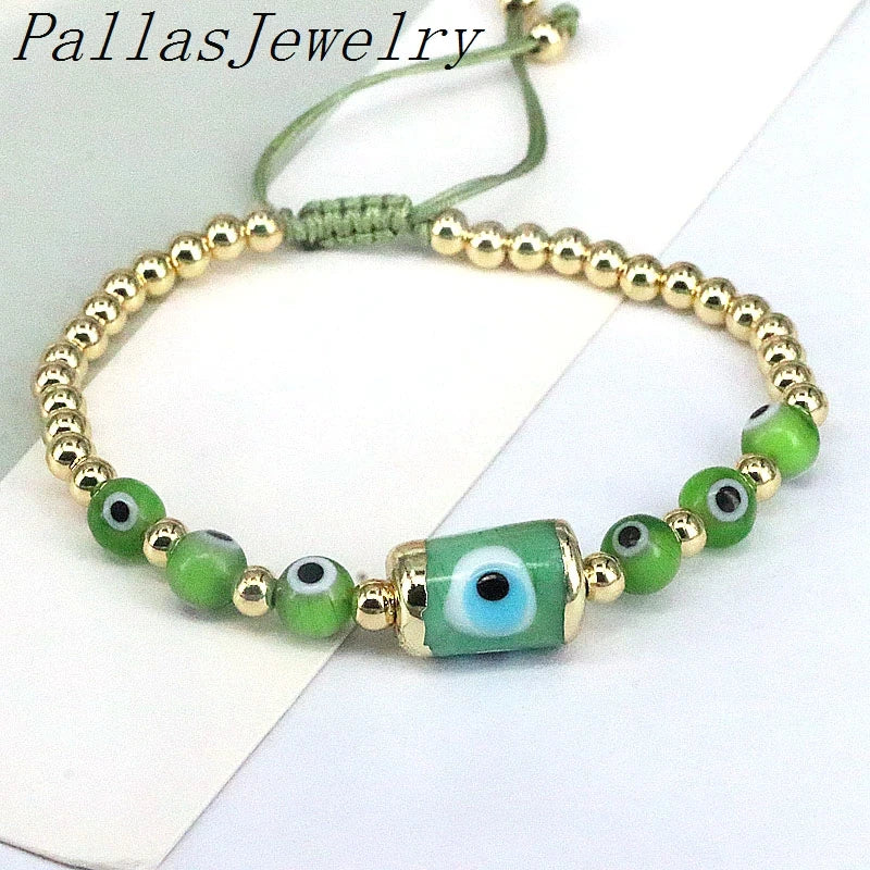 6Pcs Glass Bead Bracelets Colorful Eye Bracelet