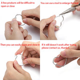 6Pcs Stainless Steel Earrings 20-80mm Star Square Heart Hoop Earrings