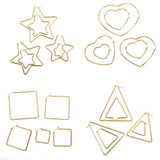 6Pcs Stainless Steel Earrings 20-80mm Star Square Heart Hoop Earrings
