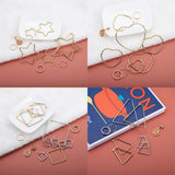 6Pcs Stainless Steel Earrings 20-80mm Star Square Heart Hoop Earrings