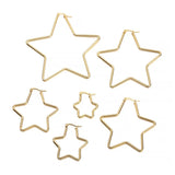 6Pcs Stainless Steel Earrings 20-80mm Star Square Heart Hoop Earrings