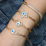 6Pcs Eye Bracelet Cubic Zirconia Bohemian Jewelry
