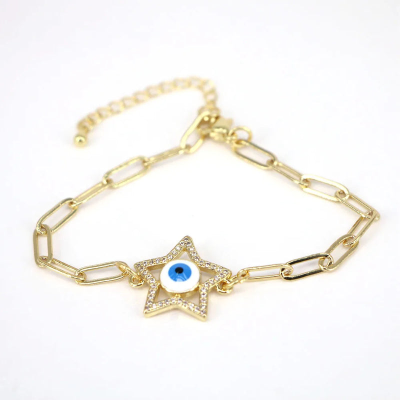 6Pcs Eye Bracelet Cubic Zirconia Bohemian Jewelry