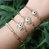 6Pcs Eye Bracelet Cubic Zirconia Bohemian Jewelry