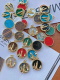 6Pcs Gold Plated Zircon North Star Shell Pendant for DIY Jewelry Making