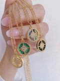 6Pcs Gold Plated Zircon North Star Shell Pendant for DIY Jewelry Making