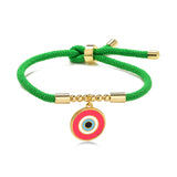 6Pcs Colorful Enamel Beads Eye Bracelets