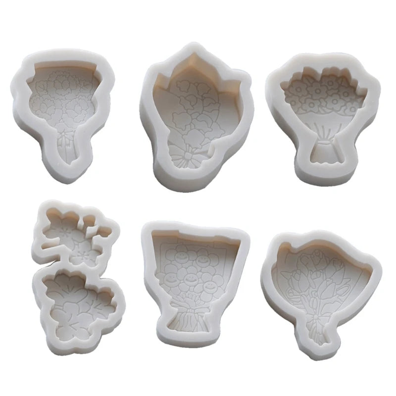 6Pcs Line Drawing Flower Epoxy Resin Molds Art Crafts Tools