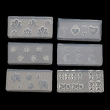 6Pcs Nail Art Silicone Mold Kit Nail Carving Mold Nail Art Templates