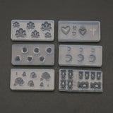 6Pcs Nail Art Silicone Mold Kit Nail Carving Mold Nail Art Templates
