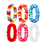 6Pcs Hawaiian Leis Necklace Hawaiian Floral Leis Bulk Luau Party Supplies
