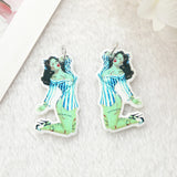 6Pcs Acrylic Horror Witch Charms for DIY Jewelry Making