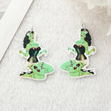 6Pcs Acrylic Horror Witch Charms for DIY Jewelry Making