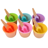 6Pcs Ice Cream Bowl Set with Spoons