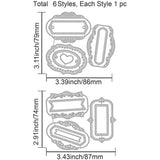 6Pcs Label Metal Cutting Dies for Scrapbook Cards Wedding Album