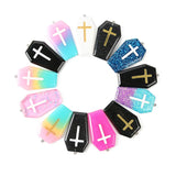 6Pcs 57*36MM Resin Punk Charms Coffin Board Glitter Flatback Planchette