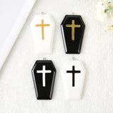 6Pcs 57*36MM Resin Punk Charms Coffin Board Glitter Flatback Planchette