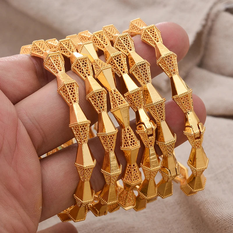 6Pcs African Dubai Bangles For Women Nigerian Bridal Bangles Wedding Accessories