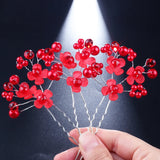 6Pcs Wedding Prom Hair Crown Bride Headpiece Crystal Rhinestone Hair Pins Clips