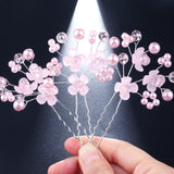 6Pcs Wedding Prom Hair Crown Bride Headpiece Crystal Rhinestone Hair Pins Clips