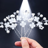 6Pcs Wedding Prom Hair Crown Bride Headpiece Crystal Rhinestone Hair Pins Clips