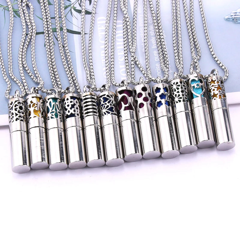 6Pcs 316L Steel Aromatherapy Necklace Women Perfume Diffuser Jewelry