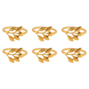 6Pcs Hotel Napkin Ring Holder Leaves Buckle Christmas Wedding Party Decoration