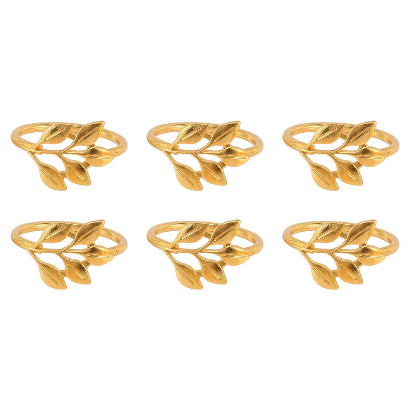 6Pcs Hotel Napkin Ring Holder Leaves Buckle Christmas Wedding Party Decoration