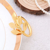 6Pcs Hotel Napkin Ring Holder Leaves Buckle Christmas Wedding Party Decoration