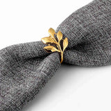 6Pcs Hotel Napkin Ring Holder Leaves Buckle Christmas Wedding Party Decoration