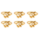 6Pcs Hotel Napkin Ring Holder Leaves Buckle Christmas Wedding Party Decoration