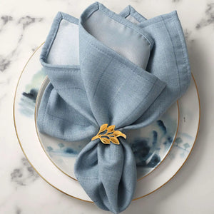 6Pcs Hotel Napkin Ring Holder Leaves Buckle Christmas Wedding Party Decoration