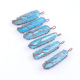 6Pcs Natural Crystal Pillar Pendants, Tree of Life Necklace Jewelry
